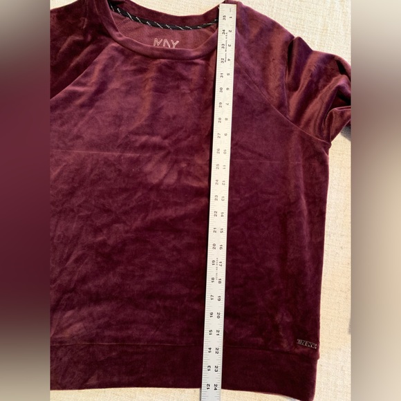 Marc New York maroon velour/stretchy velvet sweatshirt top size Large - Picture 5 of 6